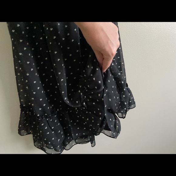 Black Layered Halter Top Dress with Heart Pattern size 3 - Picture 4 of 9